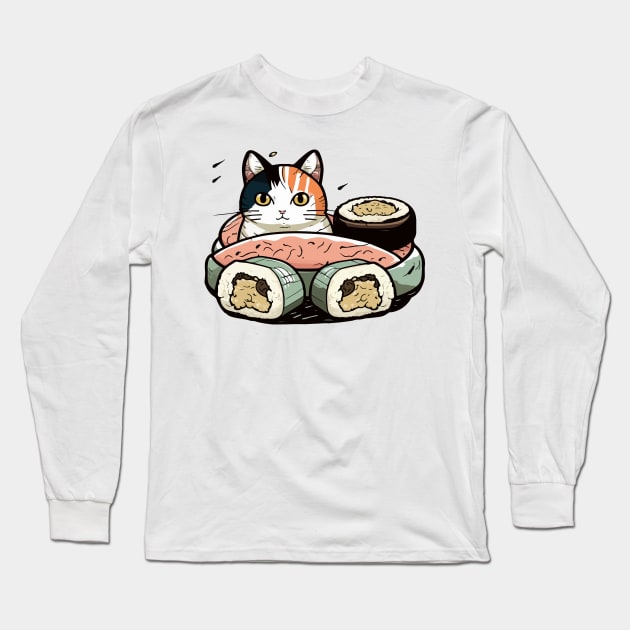 Sushi Cat Long Sleeve T-Shirt by DragonDream